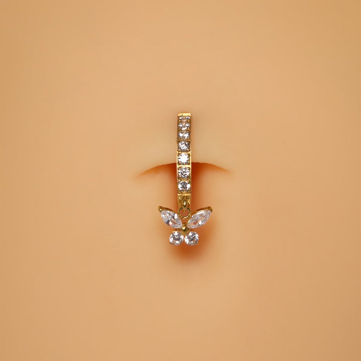 Anti-allergisches bauchnabelpiercing schmetterling wasserfest titan