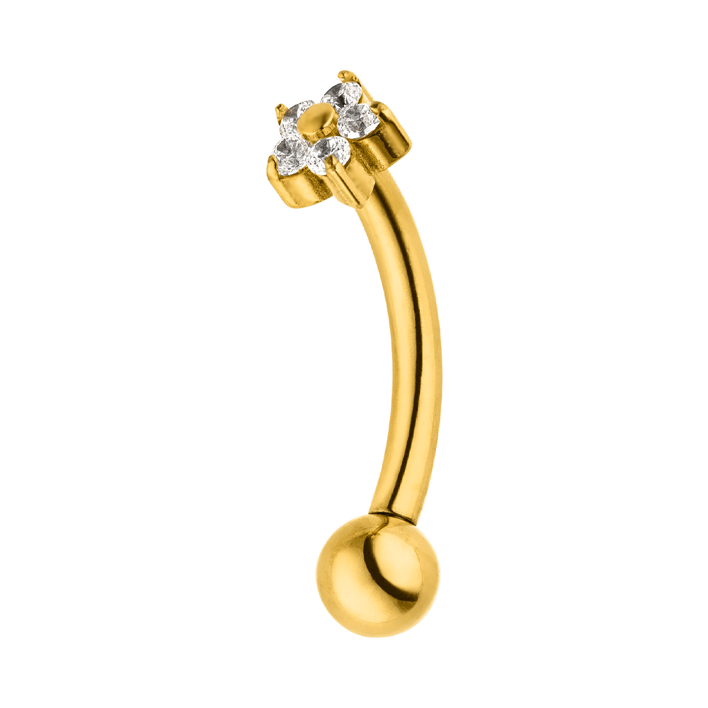 Blumen Piercing Ohr Rook Banane Gold Titan wasserfest