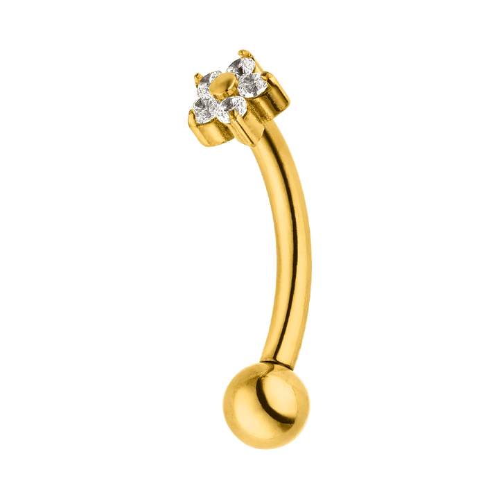 Blumen Piercing Ohr Rook Banane Gold Titan wasserfest