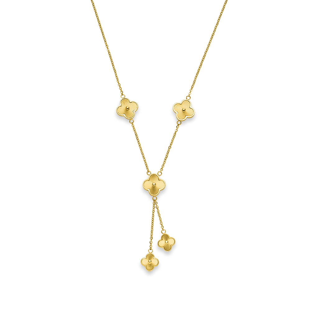 Clover Y-Kette Kleeblätter 18K vergoldet wasserfest