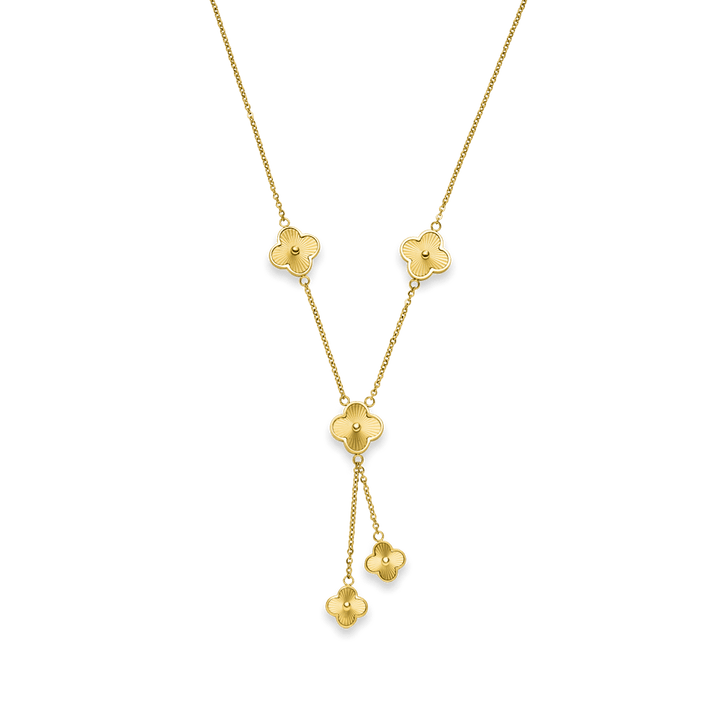 Clover Y-Kette Kleeblätter 18K vergoldet wasserfest