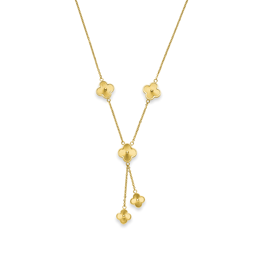 Clover Y-Kette Kleeblätter 18K vergoldet wasserfest