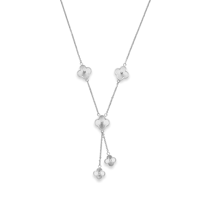 Y-Kette Clover Silber Kleeblatt wasserfest Edelstahl