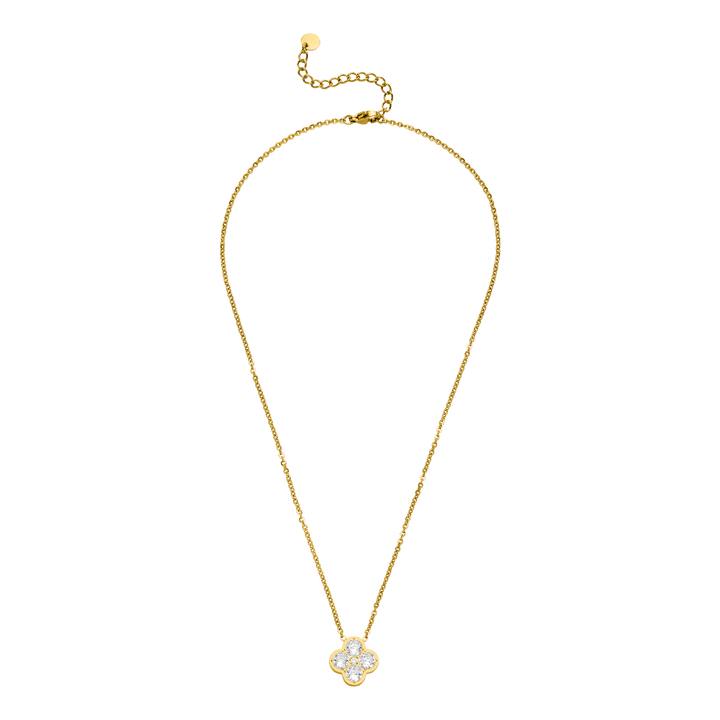 Clover Kette Glitzer wasserfest 18K vergoldet Edelstahl