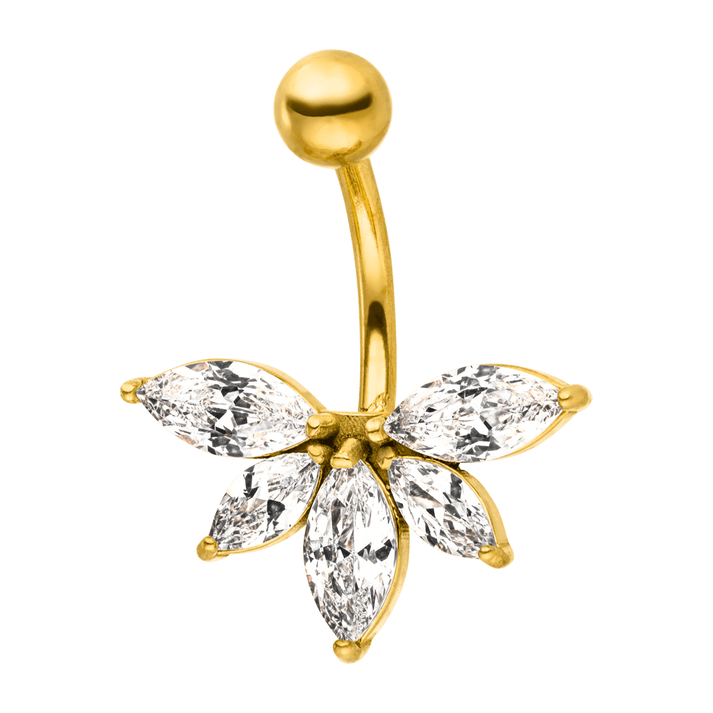 Lotus Bauchnabelpiercing Chirurgenstahl 18K vergoldet wasserfest
