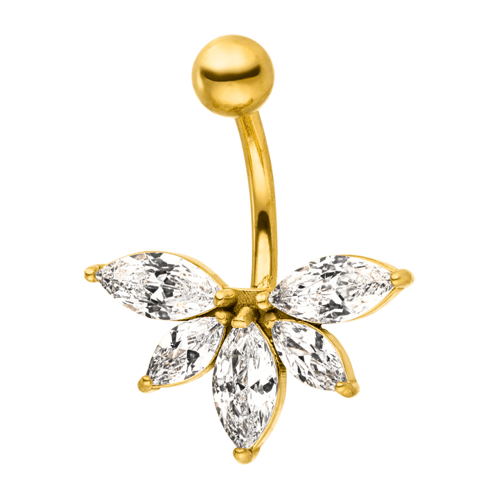 Lotus Bauchnabelpiercing Chirurgenstahl 18K vergoldet wasserfest