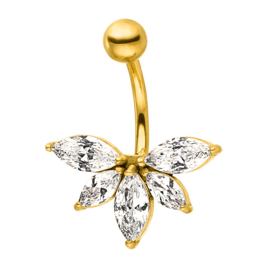 Lotus Bauchnabelpiercing Chirurgenstahl 18K vergoldet wasserfest