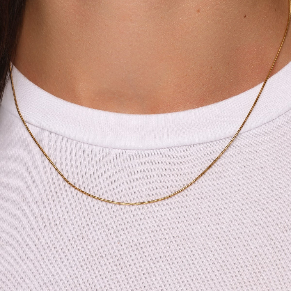 Schlangenglieder Kette dünn vergoldet schlicht dezent