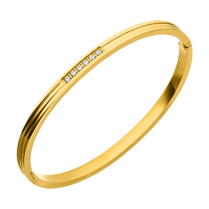 18K vergoldeter Armreif Zirkonia Glitzersteinchen wasserfest