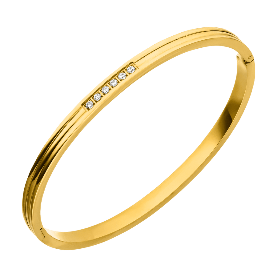 18K vergoldeter Armreif Zirkonia Glitzersteinchen wasserfest