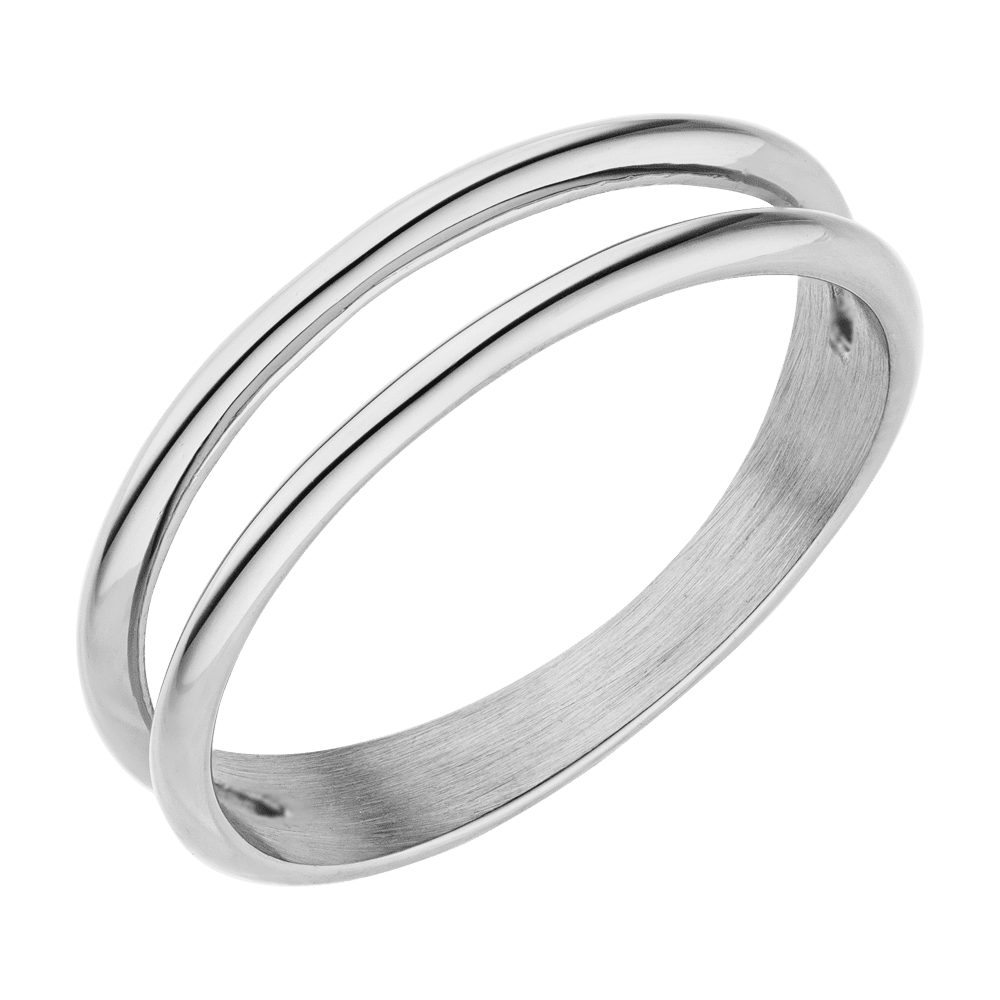 Doppelring silber Damen Chirurgenstahl wasserfest 