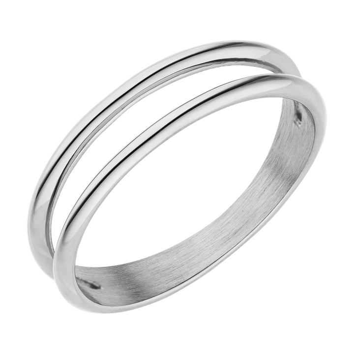 Doppelring silber Damen Chirurgenstahl wasserfest 