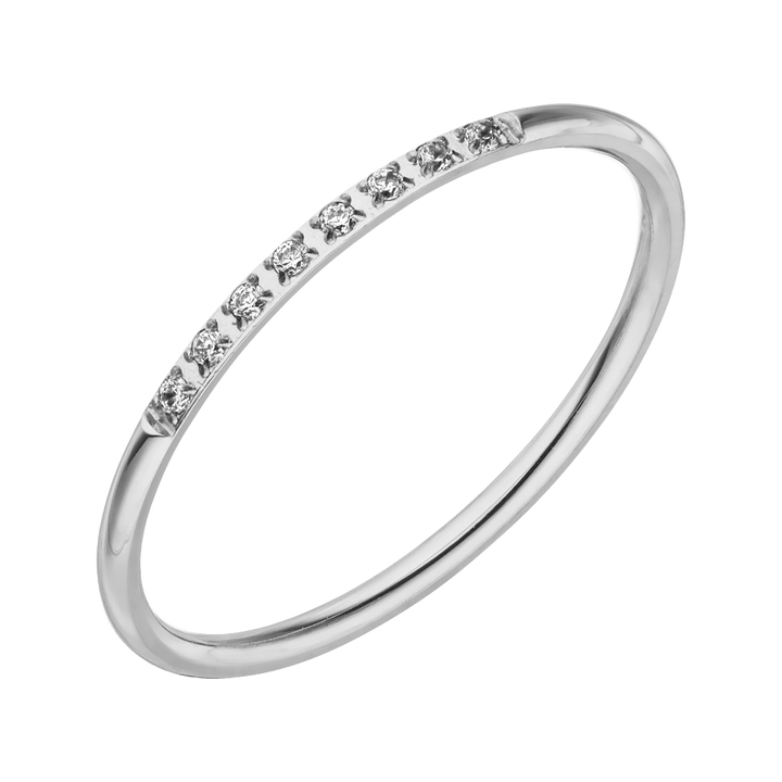 eleganter Ring Zirkonia Steine hochglanz poliert