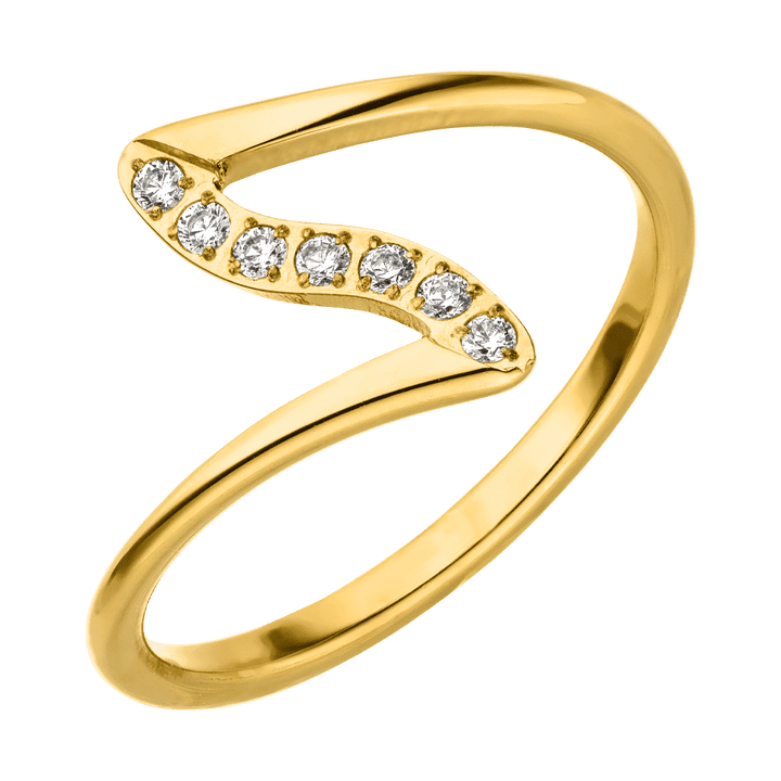  eleganter Ring hochwertiges Edelstahl Zirkonia Steinchen 