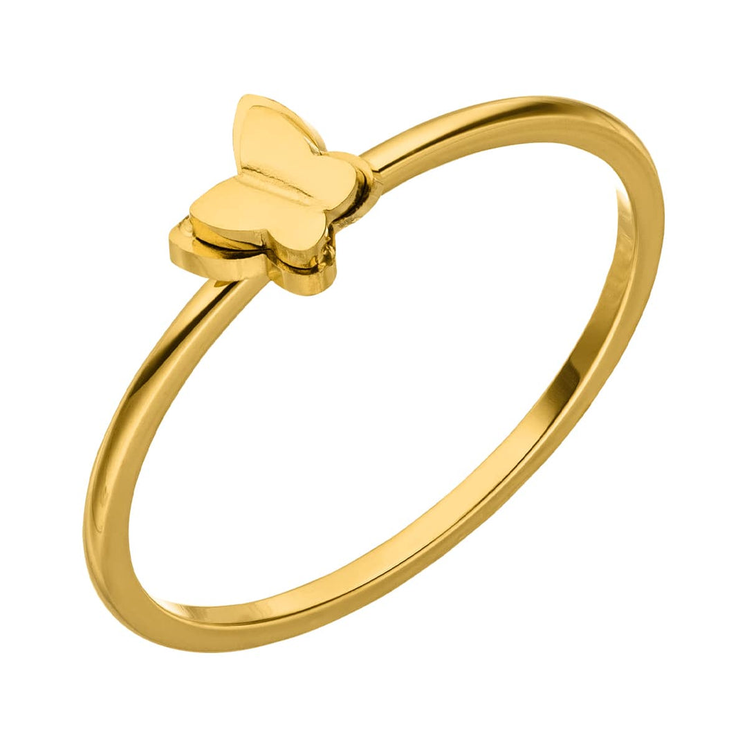 Schmetterling Ring wasserfest 18K vergoldet dezent