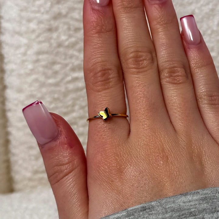 Schmetterling Ring 18K vergoldet wasserfest Edelstahl
