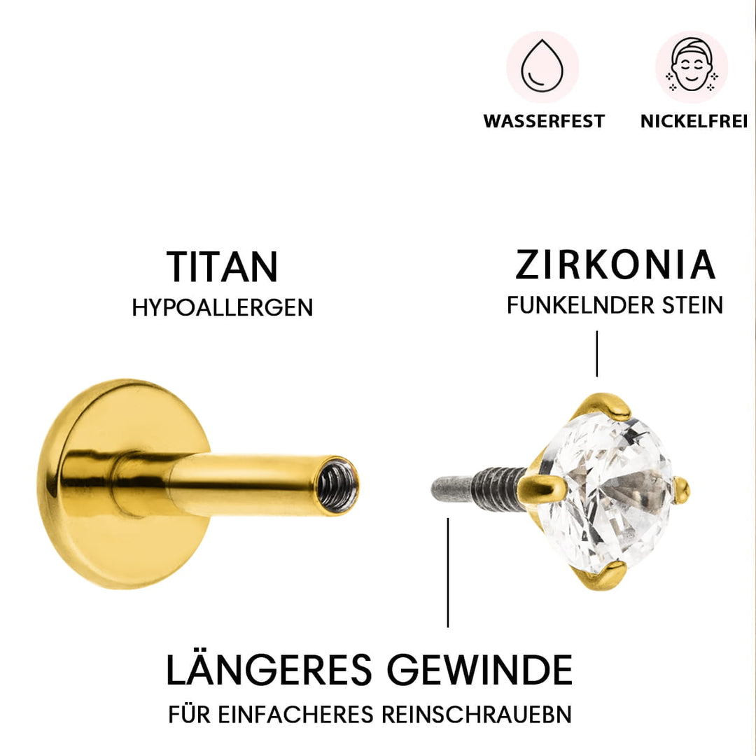 Titan Piercing Innengewinde lang schrauben