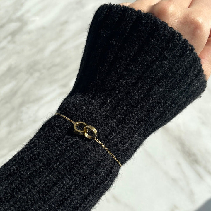 Armband für Damen filigran mit 2 Ringen