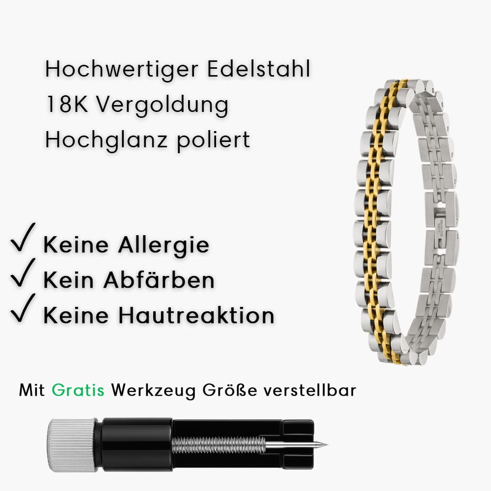 Mix Armband Silber Gold wasserfest Edelstahl vergoldet