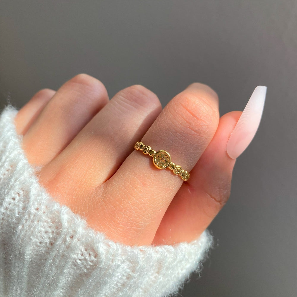 Wasserfester Ring verstellbar 18K vergoldet Fingerring