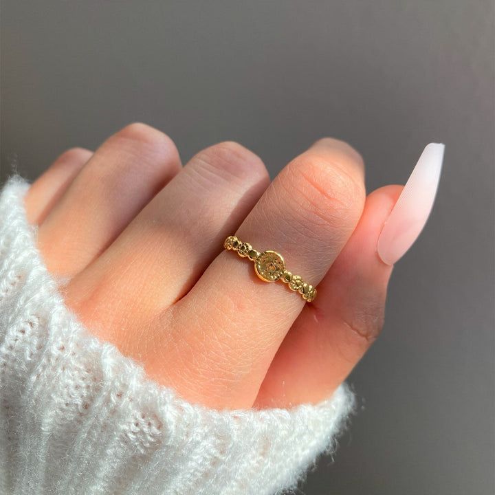 Wasserfester Ring verstellbar 18K vergoldet Fingerring