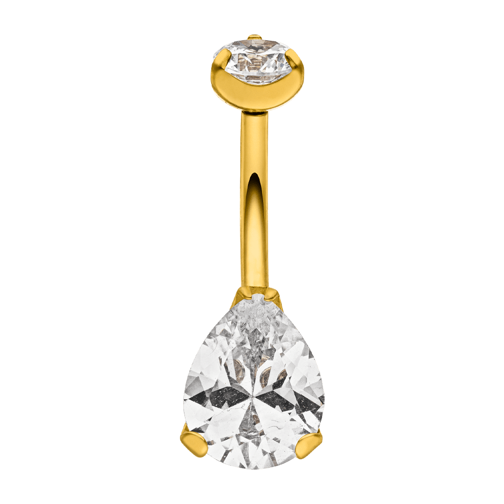 Bauchnabelpiercing wasserfest Titan 18K vergoldet