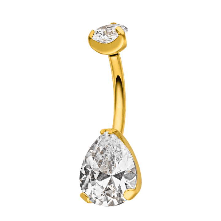 Wasserfestes Bauchnabelpiercing Titan 18K vergoldet Zirkonia