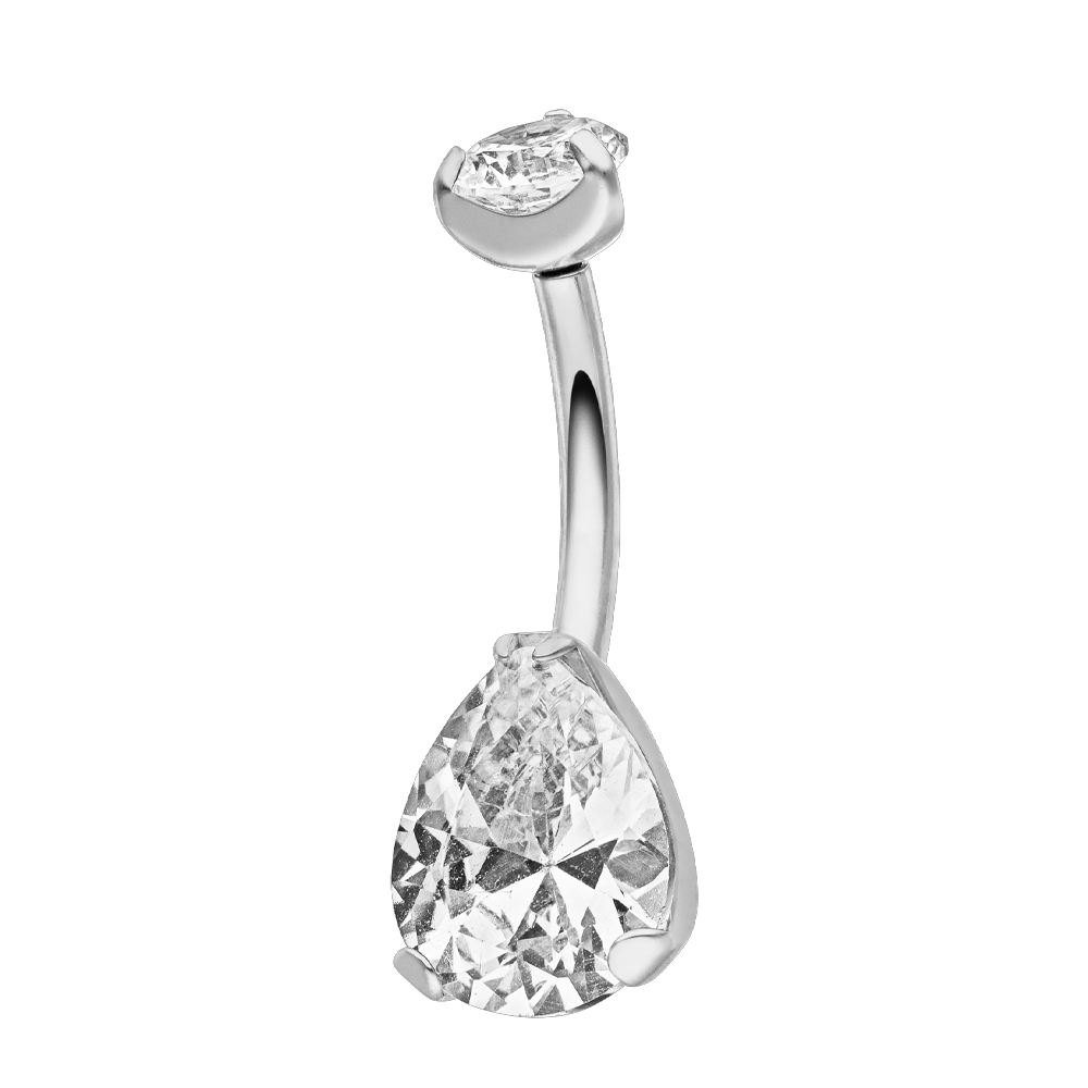 Bauchnabelpiercing wasserfest Titan Glitzer Steine Silber