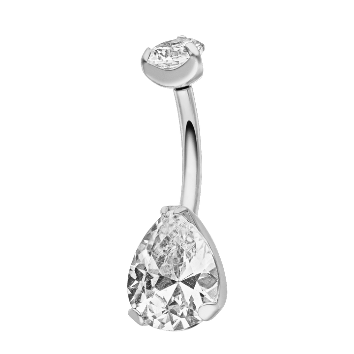 Bauchnabelpiercing wasserfest Titan Glitzer Steine Silber