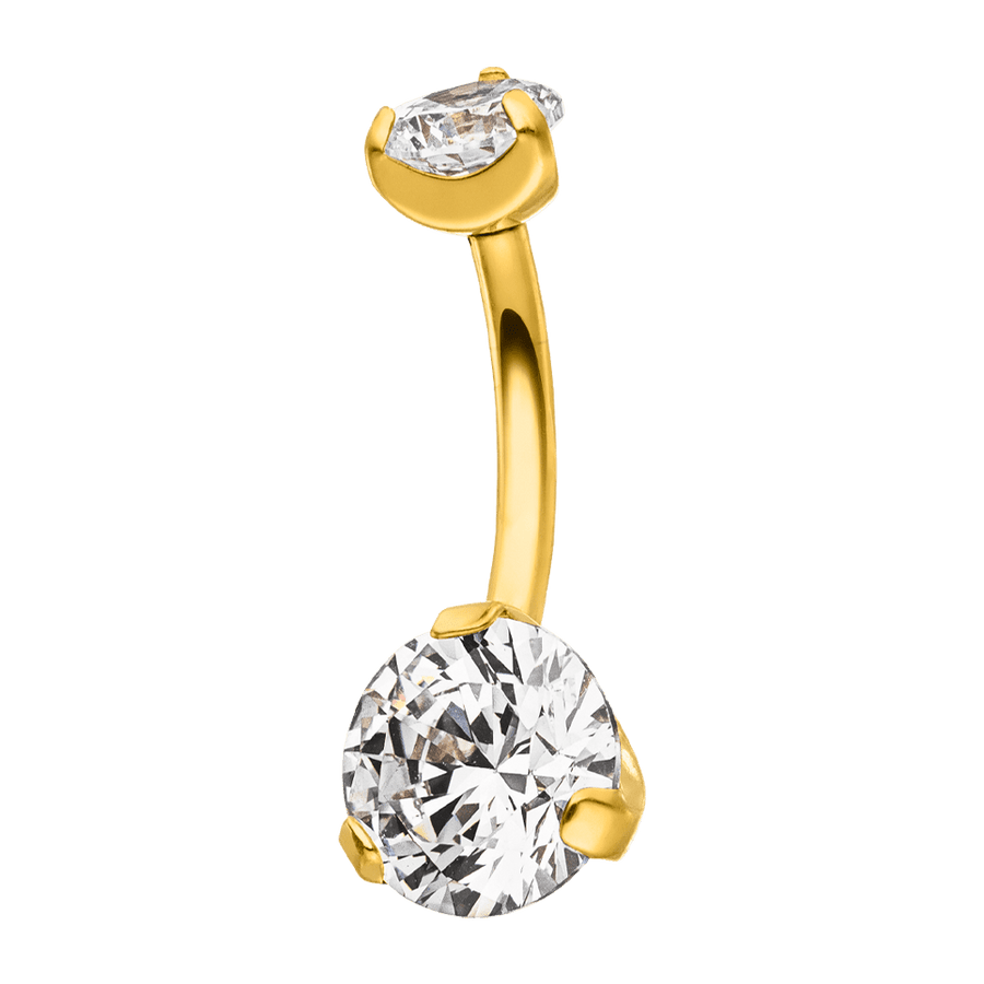 Bauchnabelpiercing mit Glitzer Steinchen Titan 18K vergoldet