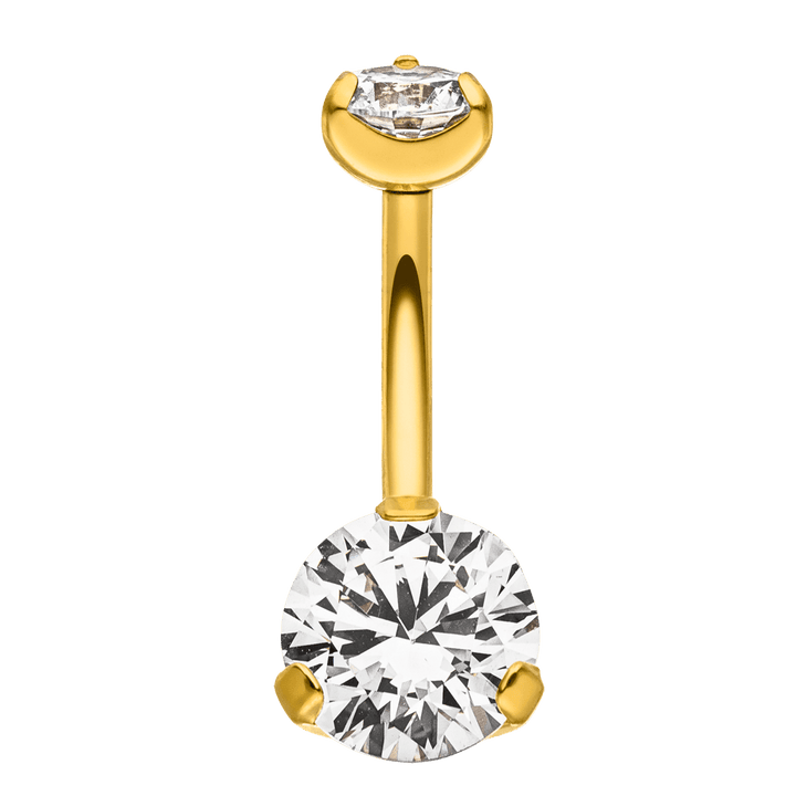 Titan Piercing Bauchnabel 18K vergoldet wasserfest Glitzer Steine
