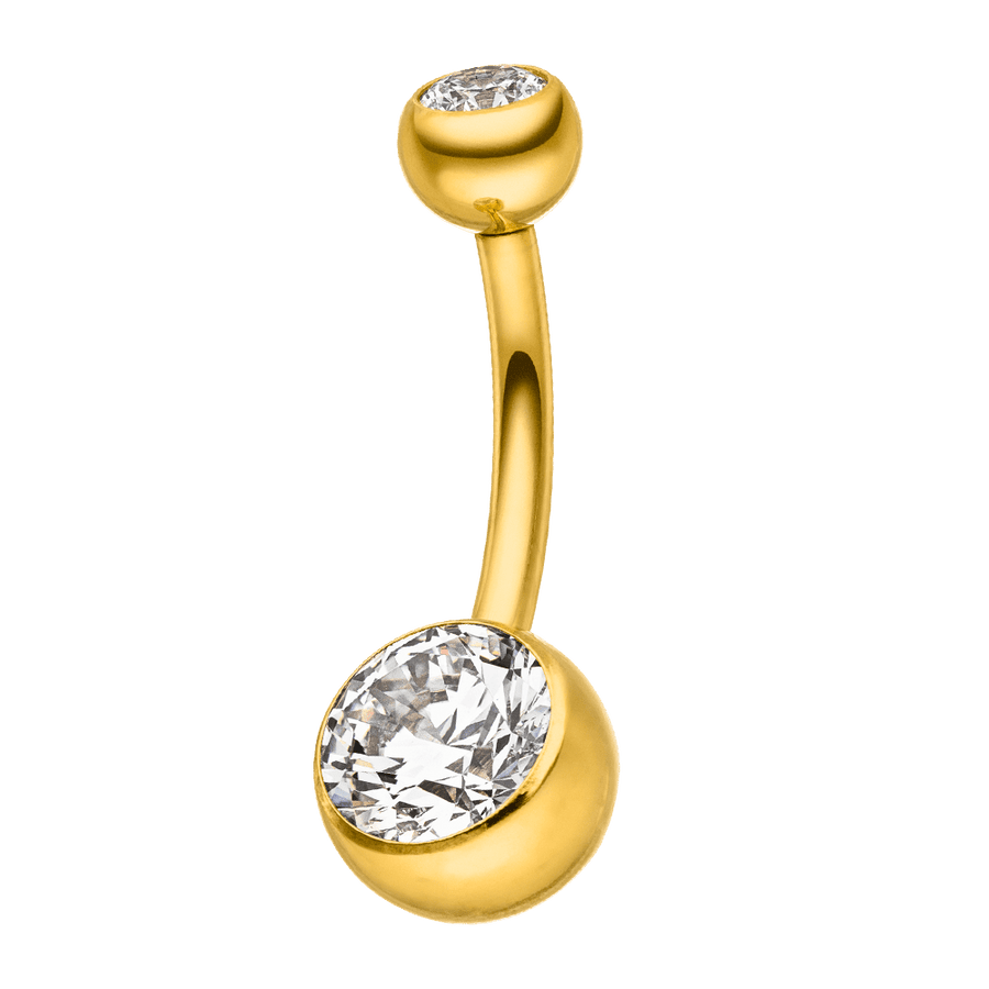 Bauchnabelpiercing Titan 18K vergoldet wasserfest Glitzer