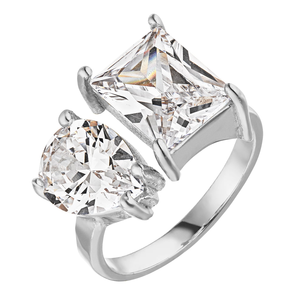 Kylie Ring Silber Zirkonia wasserfest verstellbar