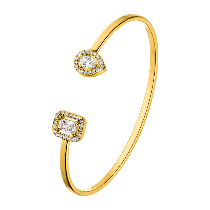 wasserfester Armreif Steinchen 18K vergoldet Edelstahl