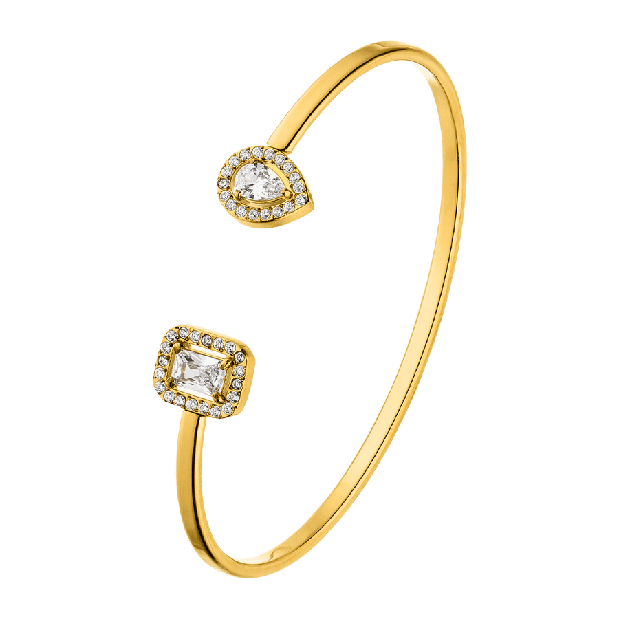 wasserfester Armreif Steinchen 18K vergoldet Edelstahl