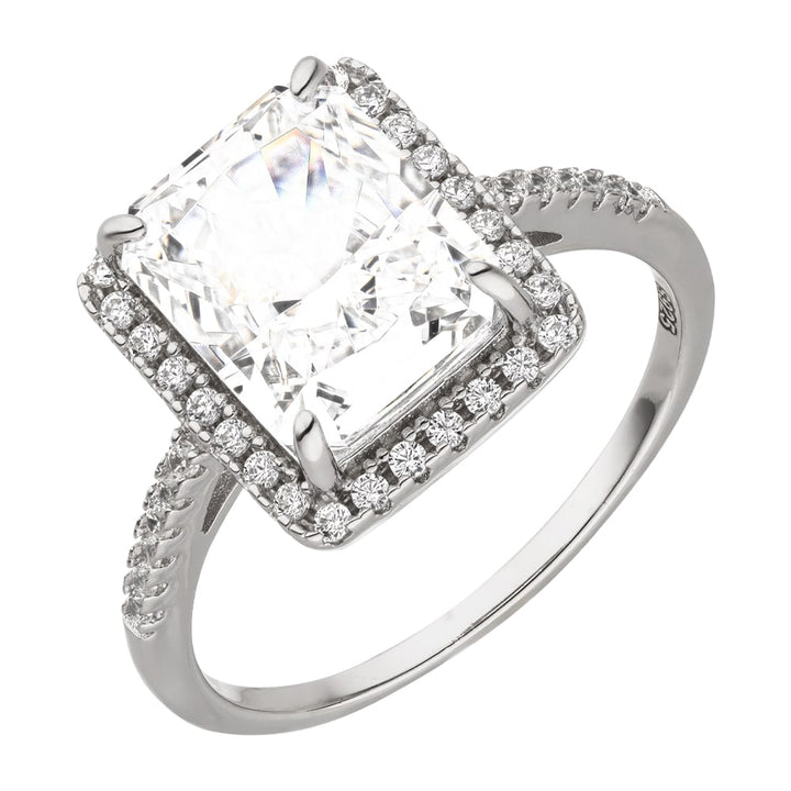 Echtsilber Ring mit Zirkonia Stein 925 Sterling Silber