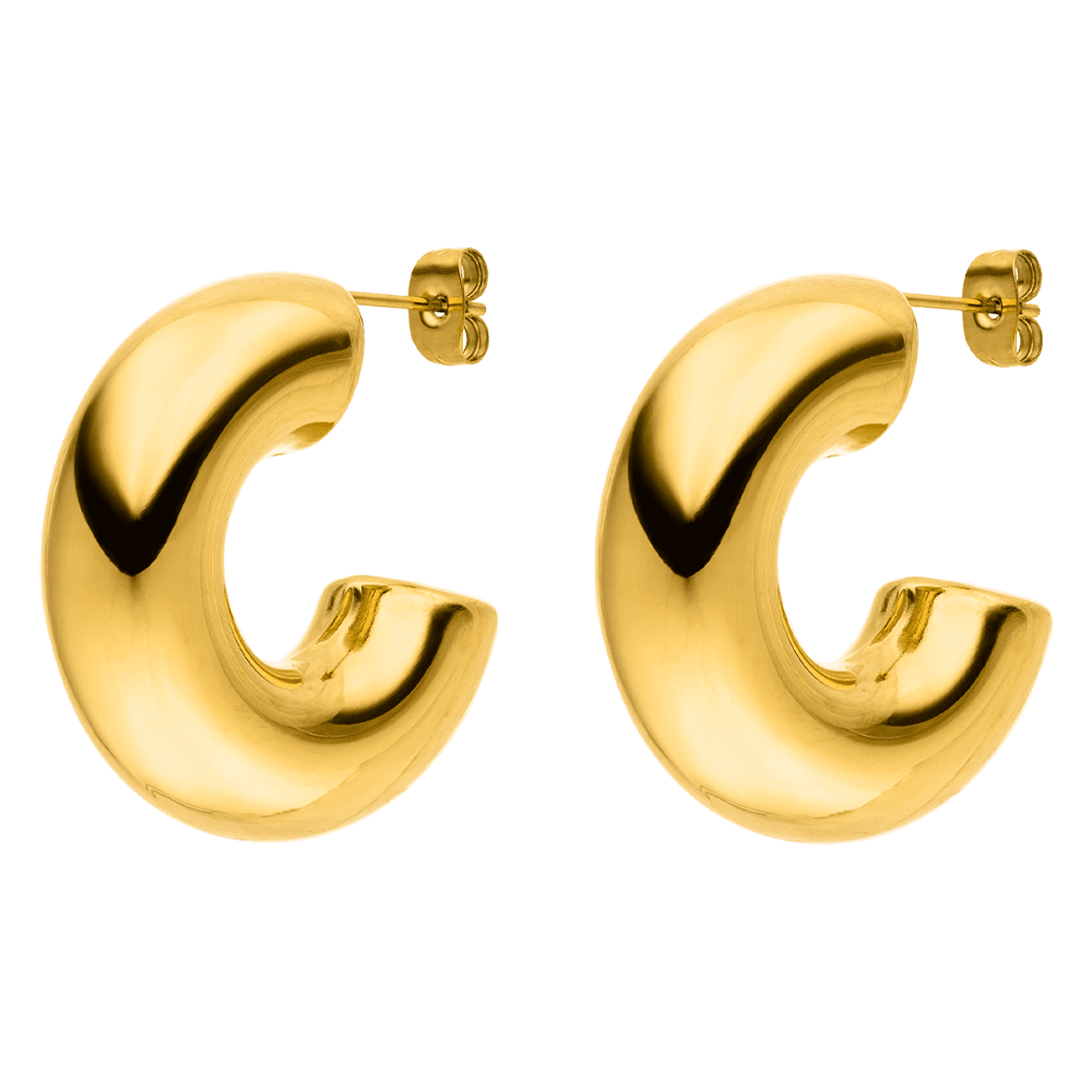 Creolen Chirurgenstahl 18K vergoldet wasserfest Statement Ohrringe Chunky