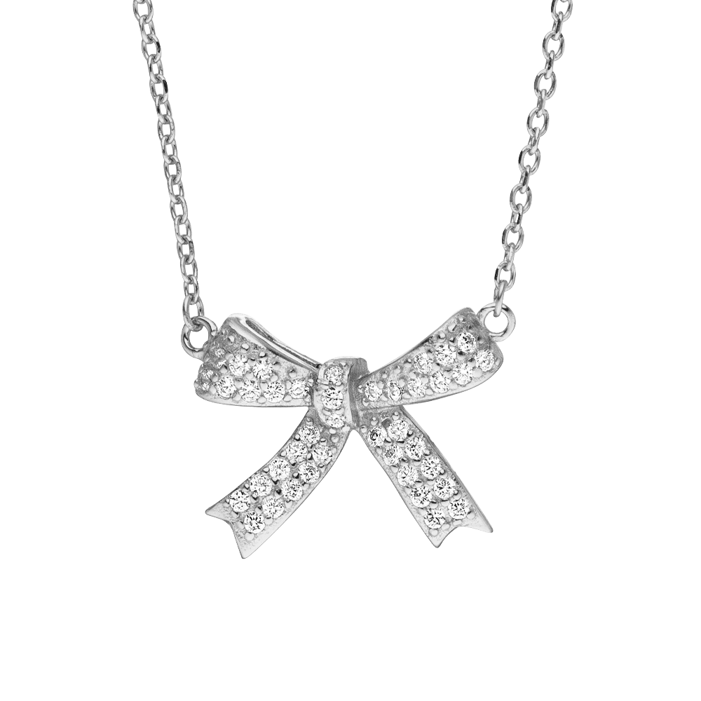 Schleifen Halskette 925er Sterling Silber Schleifenkette