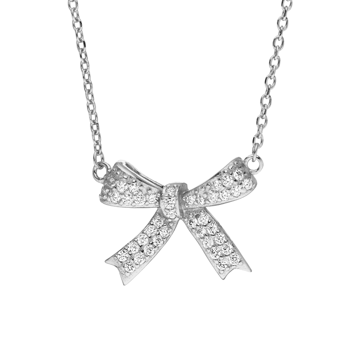 Schleifen Halskette 925er Sterling Silber Schleifenkette