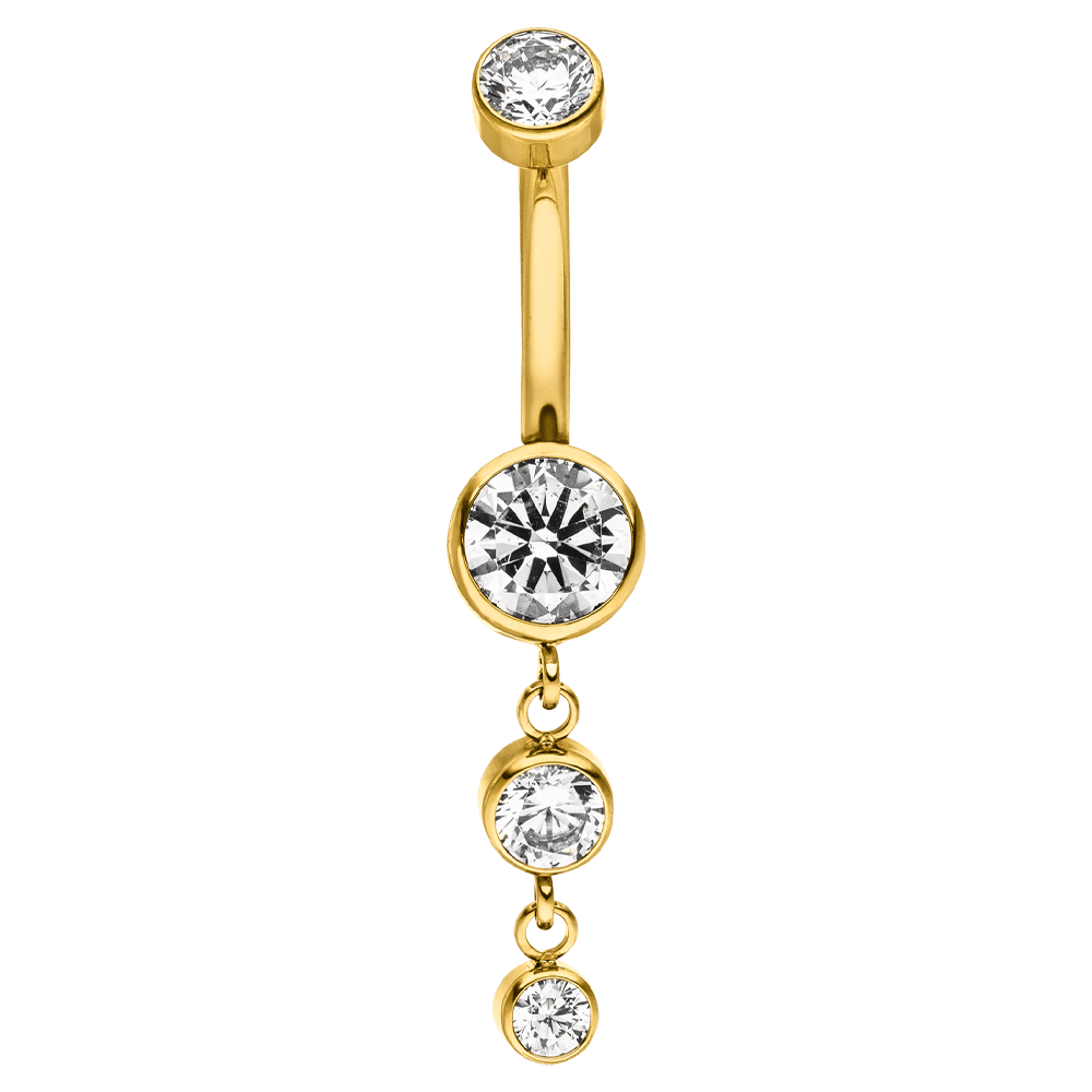 Titan Bauchnabel Piercing wasserfest Gold