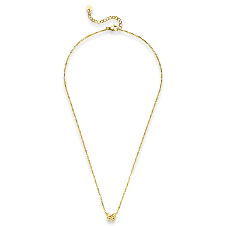 Schmetterling Kette schlicht 18K vergoldet Edelstahl
