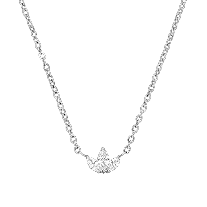 Lotus Kette wasserfest Silber Halskette Glitzer