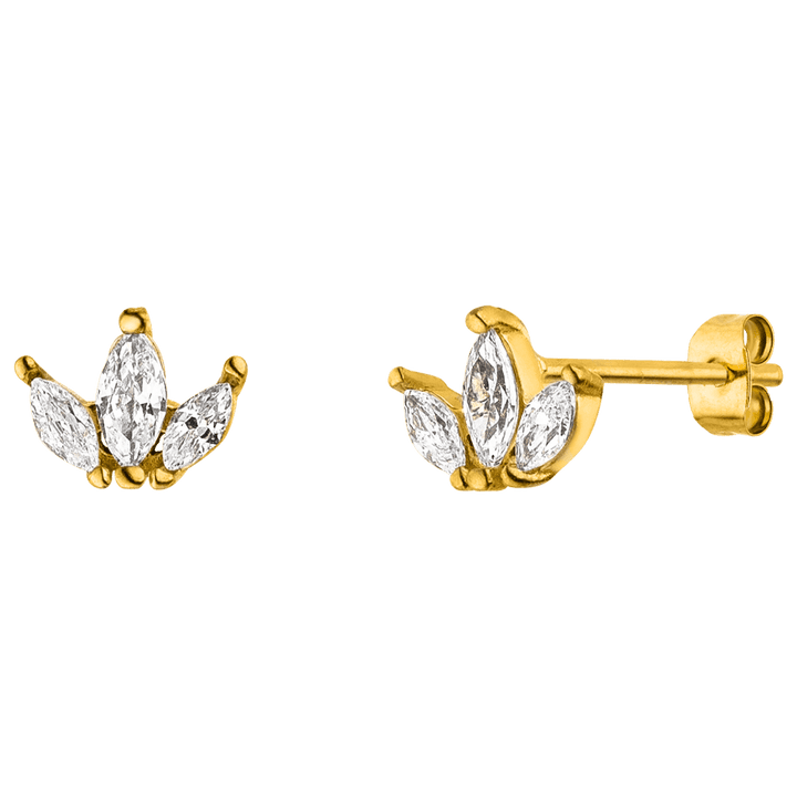 Lotus Ohrstecker gold 18K vergoldet Zirkonia Chirurgenstahl
