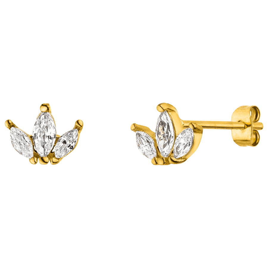 Lotus Ohrstecker gold 18K vergoldet Zirkonia Chirurgenstahl