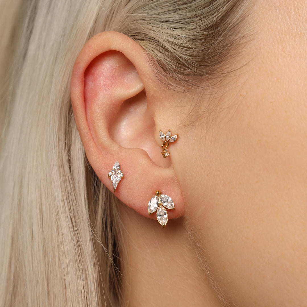 Cataleya 2 Piercing | 18K gold-plated