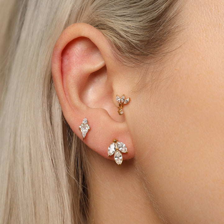 Cataleya 2 Piercing | 18K gold-plated