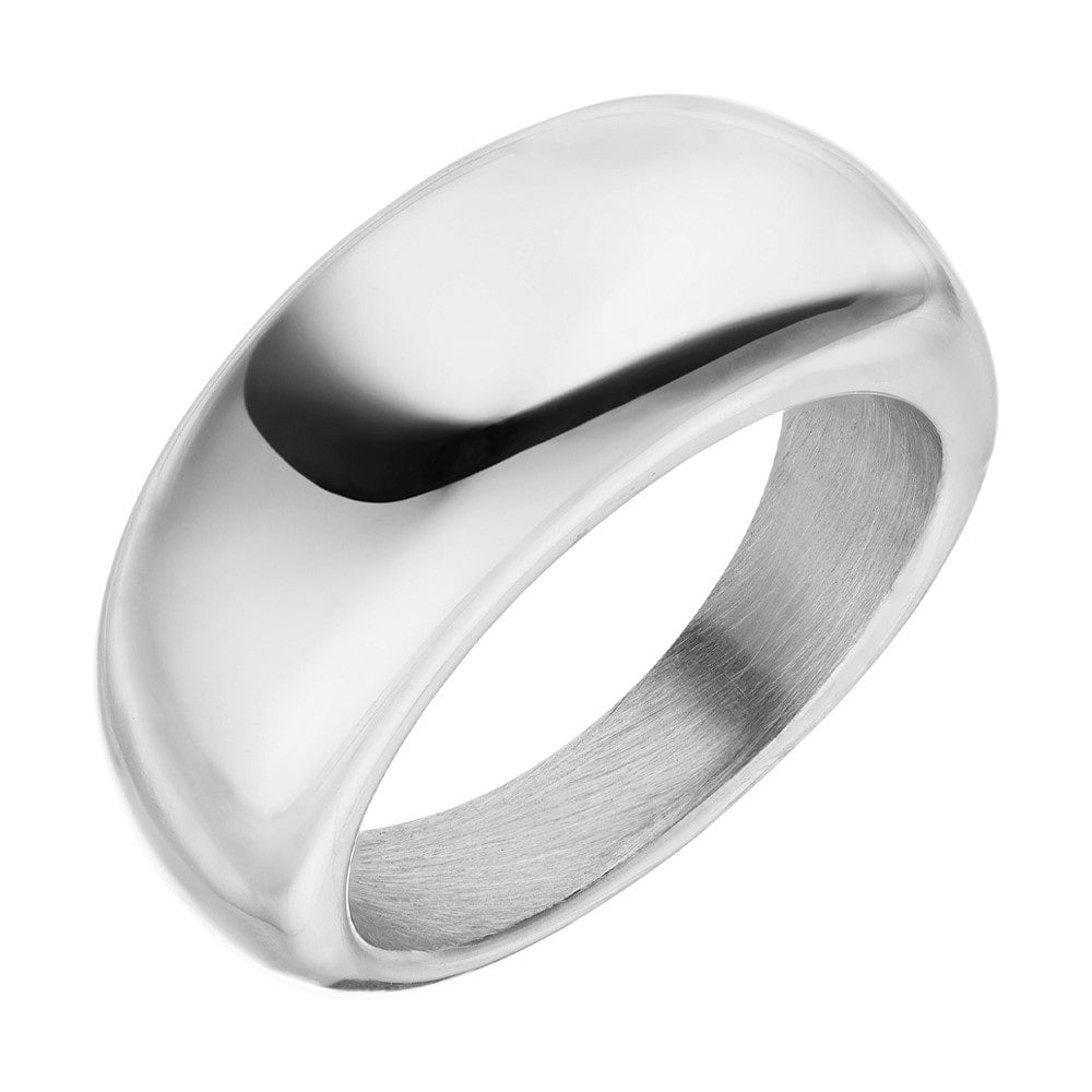 Breiter Ring Silber aus Edelstahl wasserfest Statement Ring