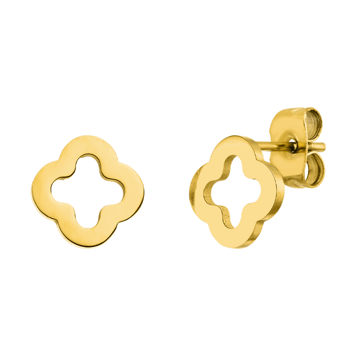 Kleeblatt Ohrstecker wasserfest 18K vergoldet Clover