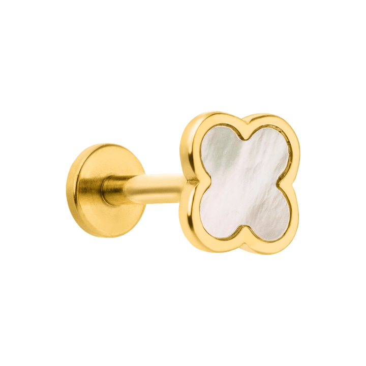 Piercing Clover Perlmutt Chirurgenstahl wasserfest hypoallergen