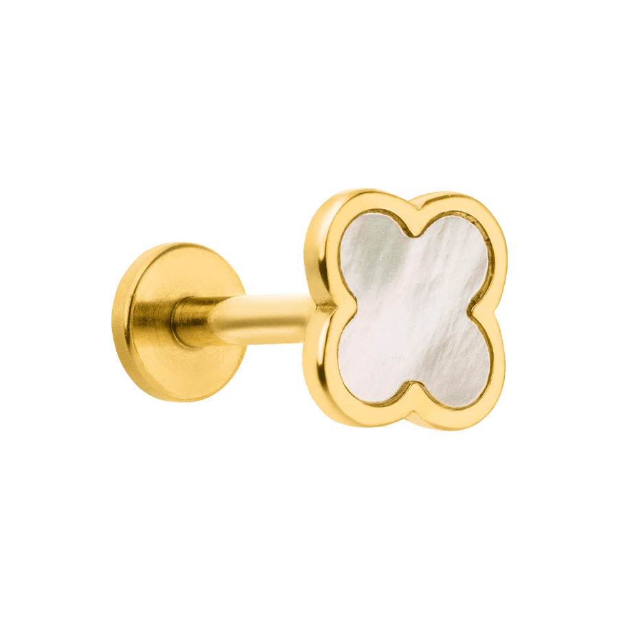 Piercing Clover Perlmutt Chirurgenstahl wasserfest hypoallergen